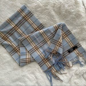 Burberry Nova Check Cashmere Scarf, blue
